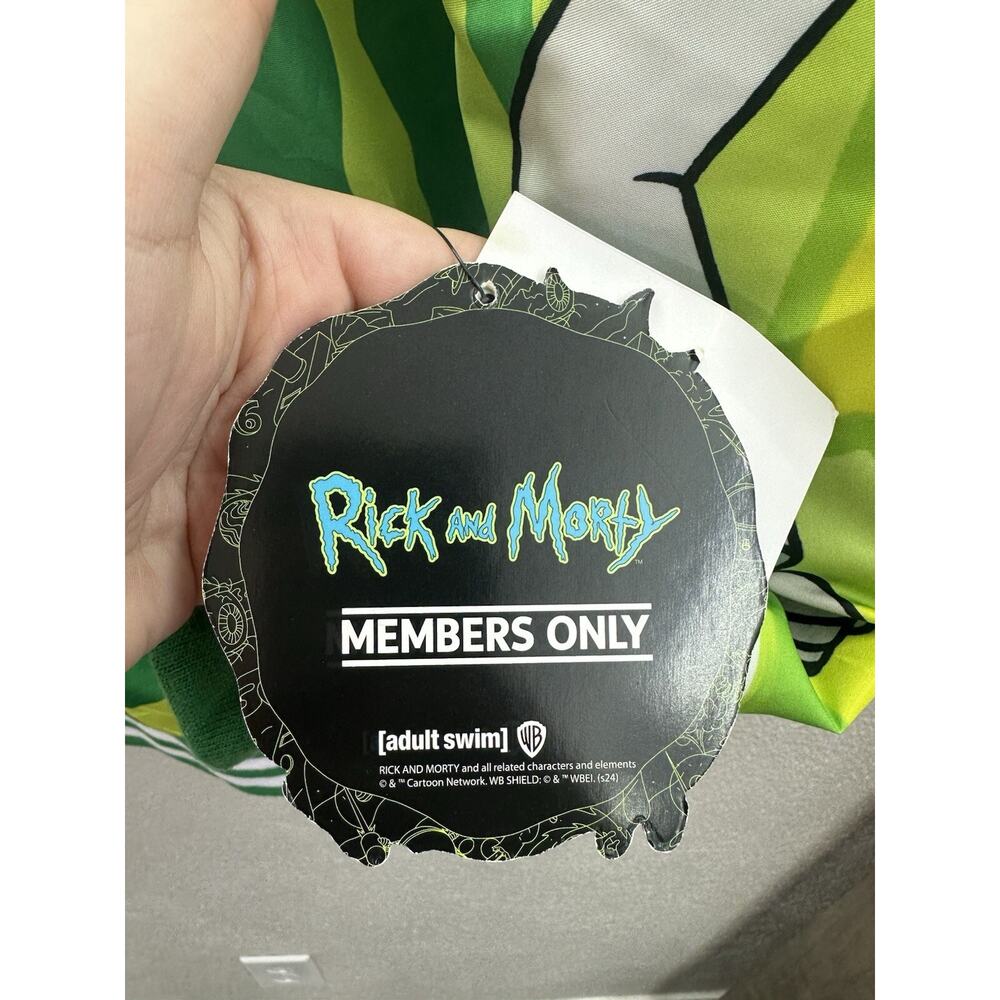 Members Only Jacket Size Large Adult Swim Rick and Morty Green Zip Up NWTs - Picture 4 of 13